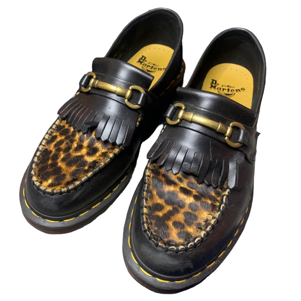 Dr. Martens Black and Leopard Loafers - Picture 2 of 14